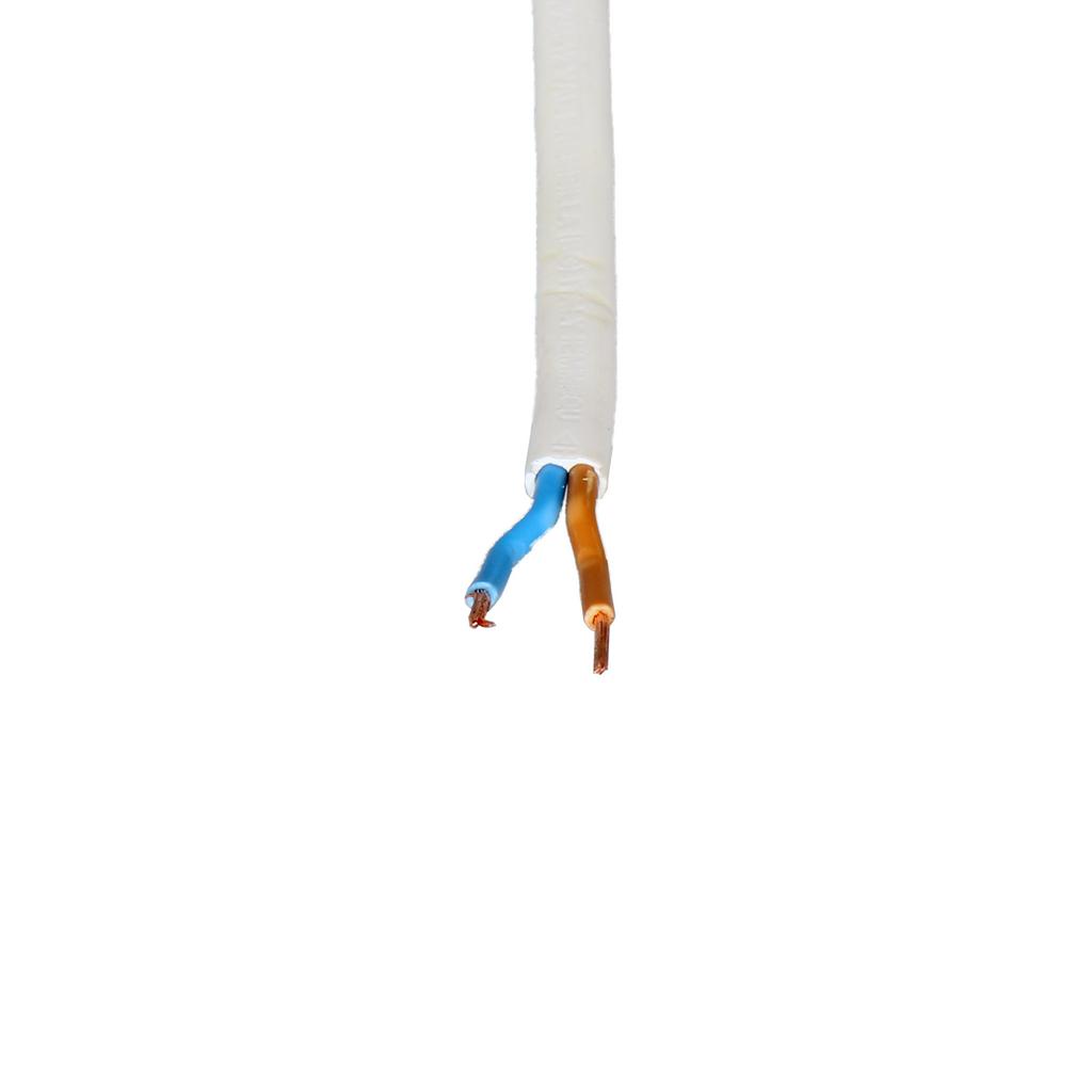 Przewód Z Włącznikiem 2M 2X0,75Mm2 Z Wtyczką Płaską Biały Kabel Zasilający