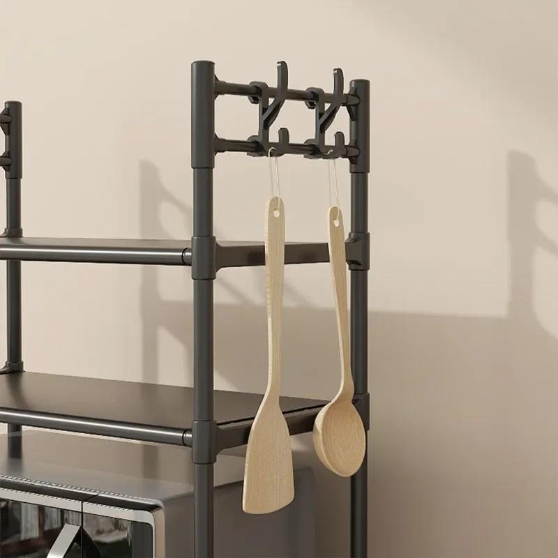 2/3-Tier Metal Kitchen Rack Countertop Microwave Spice Organizer Heavy-Duty Standing Shelf for Dishes/Pots/Pans On Sale