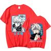 Anime Jujutsu Kaisen Satoru Gojo koszulka z nadrukiem graficznym unisex WoUnisex O-Neck bawełniana koszulka z krótkim rękawem ponadgabarytowa odzież uliczna