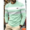 Haut Rayé Polyvalent pour Homme Décontracté Manches Longues Respirant Confortable Simple Pulls Manches Longues Homme