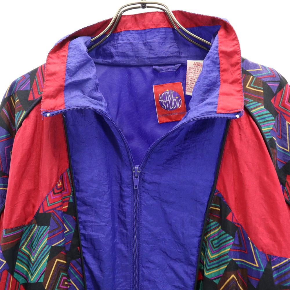 ACTIVESTUDIO 90s Old Long sleeve Nylon jacket L Navy system Men's Used