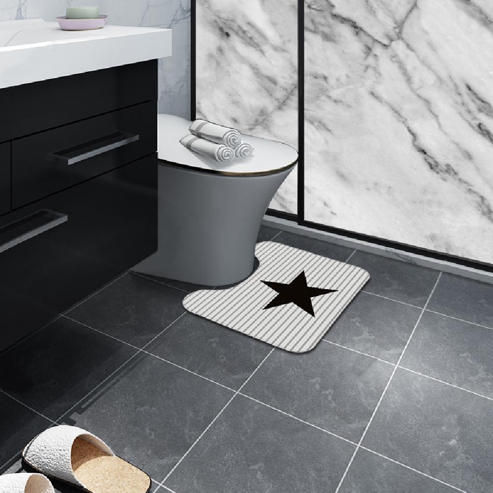 U-shaped Toilet Mat Non Slip Absorbent Bath Commode Contour Rug Floor Carpet For Bathroom Sink 44*50cm