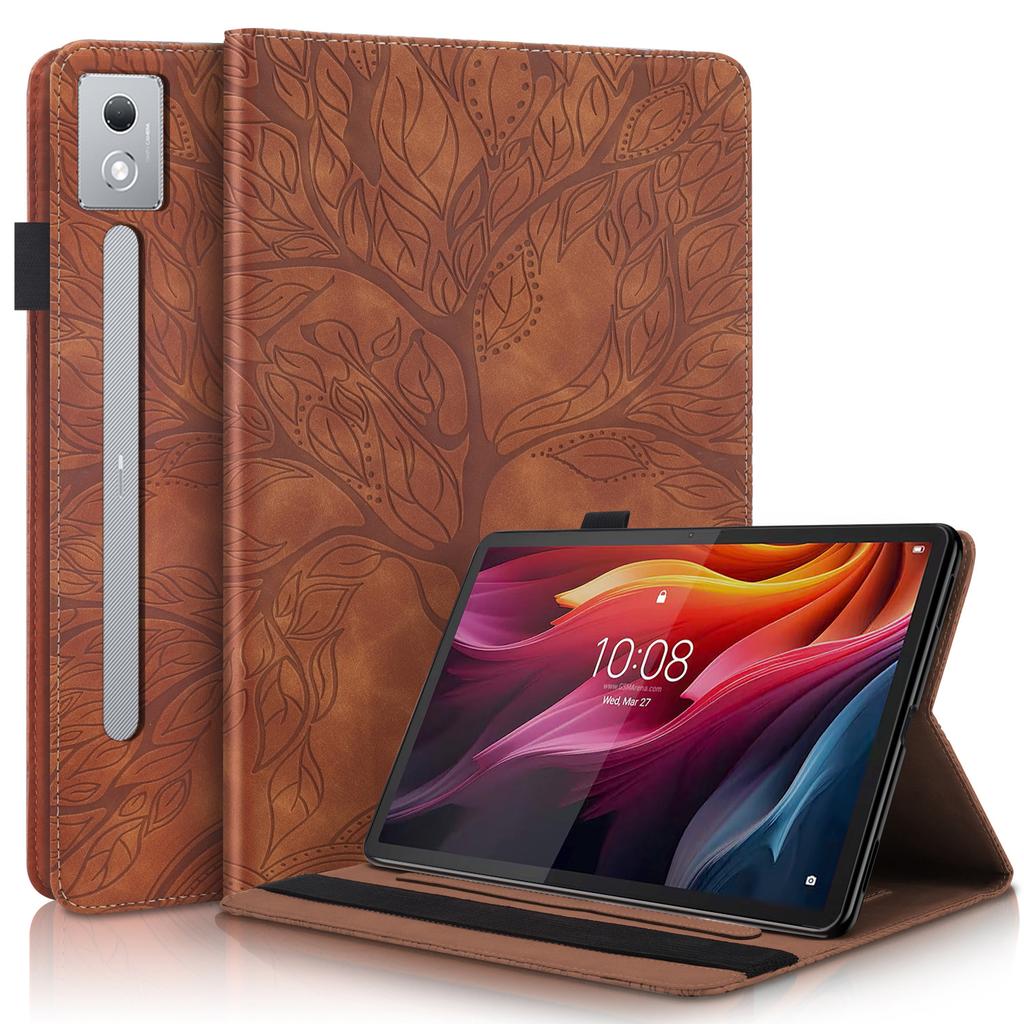Applicable To Lenovo Xiaoxin Pad Pro 12.7 Tablet Leather Case Tab K9 Tree of Life Embossed Card Bracket Case