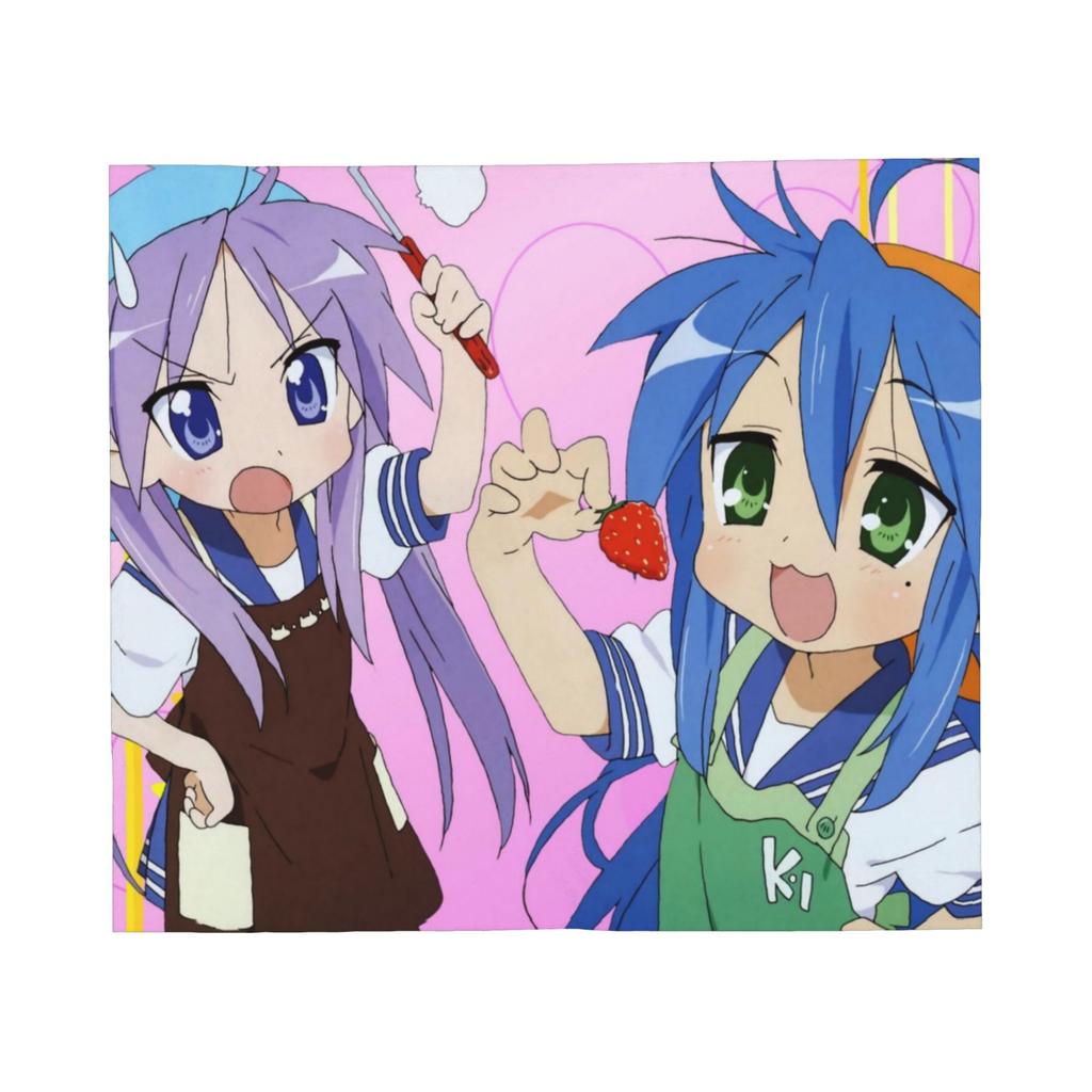 Anime Lucky Star Blanket Fuzzy Funny Warm Throw Blankets for Home Decoration