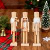 Yousheng 38CM Christmas Wooden Unfinished Nutcracker Figurine DIY Blank Unpainted Soldier Figure Festival Holiday Party Ornament Decoration