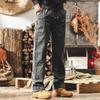 American retro lumberjack pants men's new trendy brand washed straight pants spring loose casual trousers