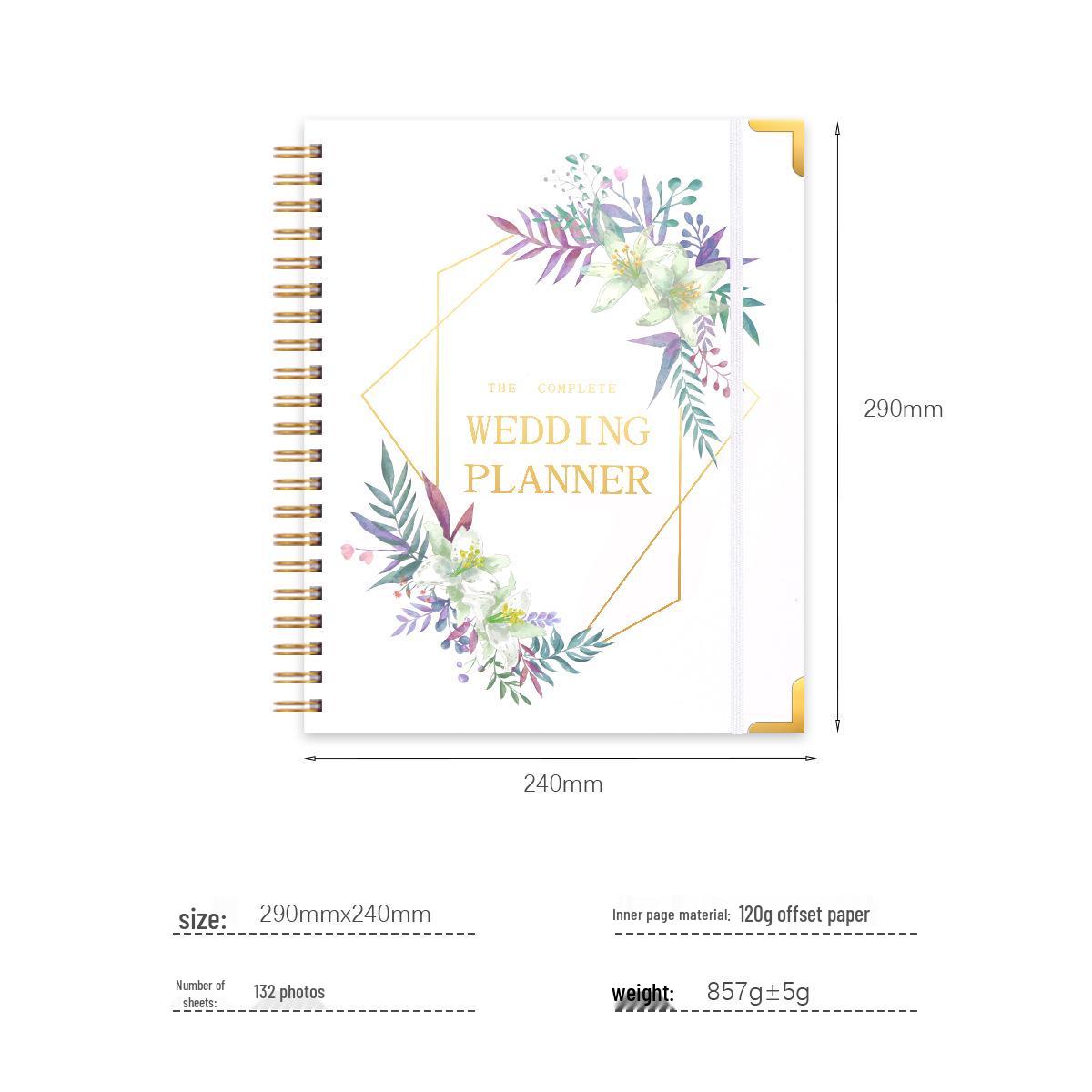

Wedding Planner Notebook for Brides - Spiral Bound Wedding Celebration Journal