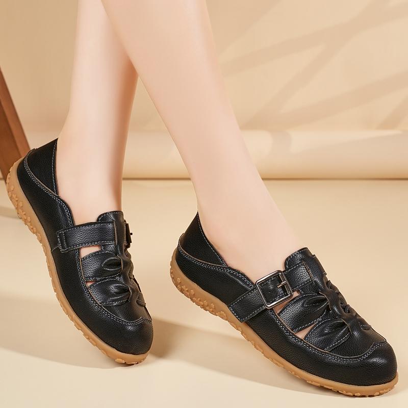 Damensandalen Sommer-Essentials Mary Jane Strand-Flats Bequeme weiche Gehsandalen Römische Sandalen für Mädchen Übergröße