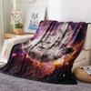1Pc Galaxy Cat Dog Print Flannel Blanket High Quality Warm Comfortable Cover for All Seasons Perfect for Gifts Home Decor