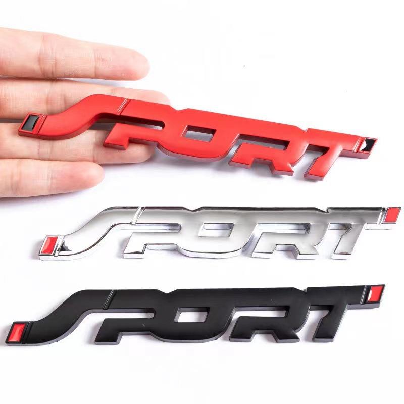 3D Metal Sport Logo Emblem Car Sticker Car Body Front Grill Badge Trunk Decal Accessories