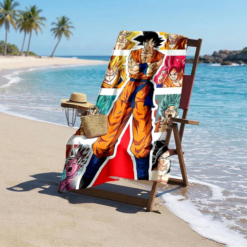 Goku Fashion Beach Towel: Ideal for Summer Adventures Soft, Absorbent and Quick Drying Suitable for Swimming and Bathing