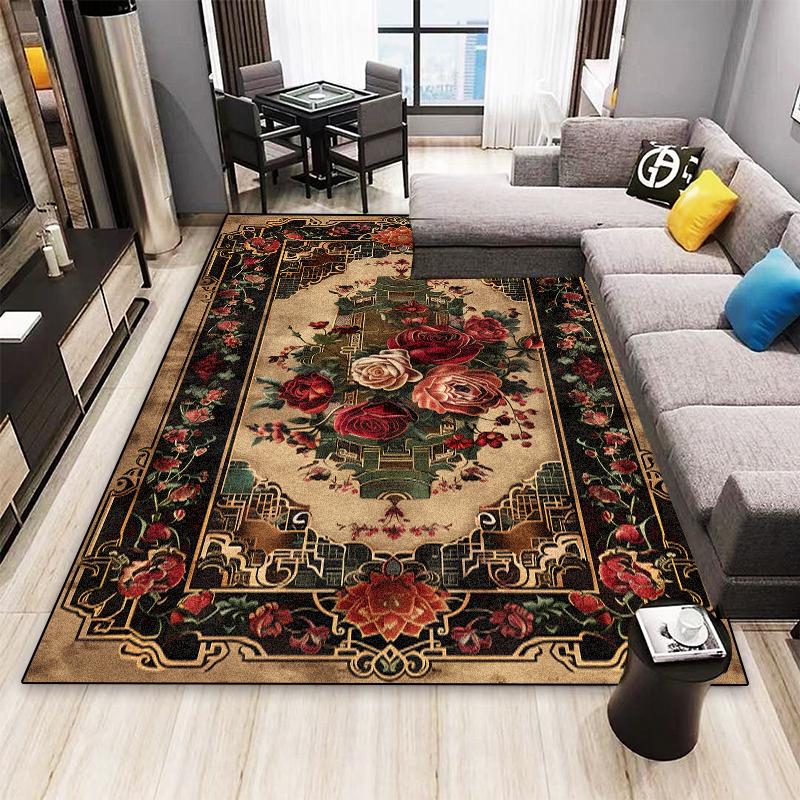 Nordic Persian Style Carpet for Living Room Home Decoration Retro Lounge Rugs Soft Bedroom Carpets Non-slip Bedside Mat Washable