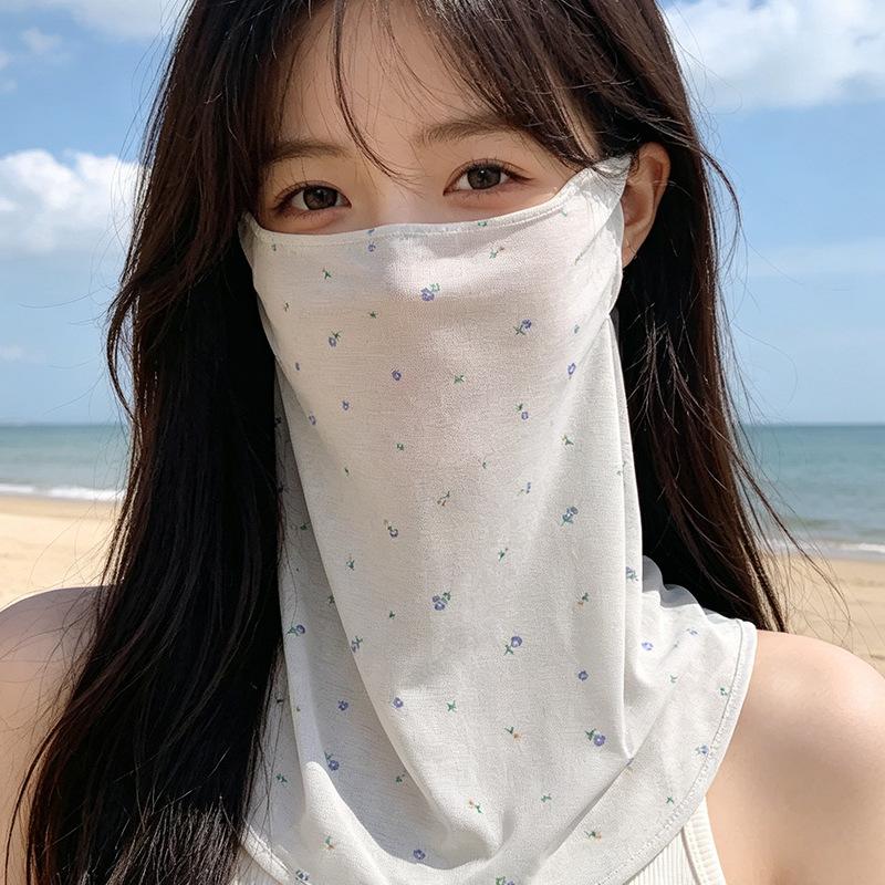 Full-Face Sun Protection Face Mask for Women Breathable Veil Mask for Summer Outdoor Activities Driving and Cycling with Built-in Neck Warmer