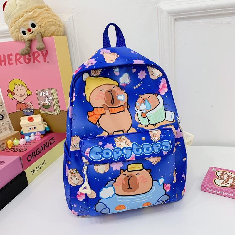 School Bag Kapibara Children's Bag Cartoon Love Large Capacity Lightweight Versatile Backpack