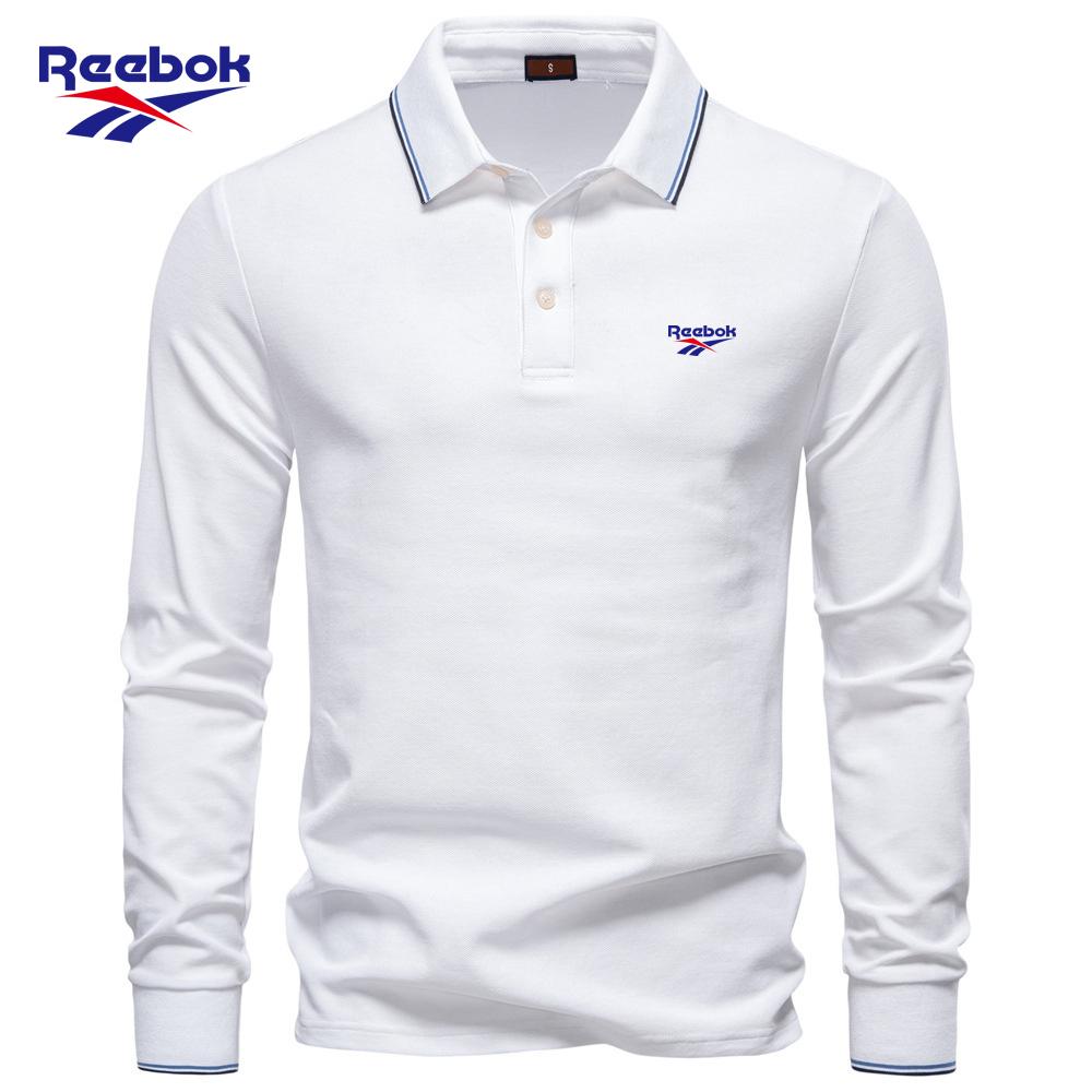 

Reebok 2026 Осінь Нова Чоловіча Поло з Вишивкою з Довгим Рукавом, Однотонний Чоловічий Верх з Комірцем, Універсальна Поло для Чоловіків XXL