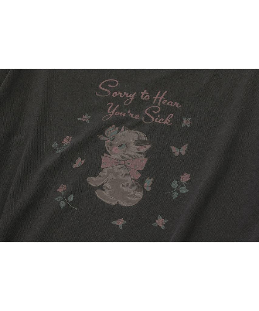 CPGN STUDIO Rose Kitty Pigment Short Sleeve Tee Smoke Black