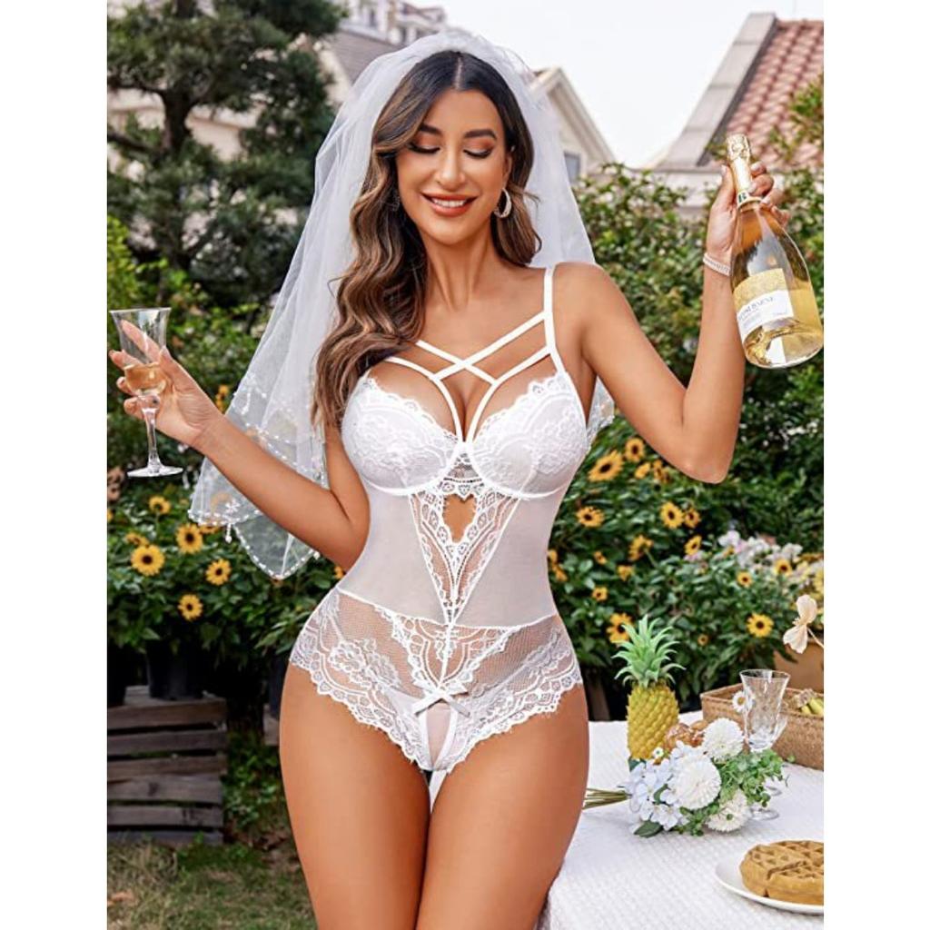 Seksowna bielizna damska koronkowa siateczkowa kombinezon seksowny zestaw