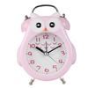 Cute Cartoon Owl Sahpe Metal Mute Movement Alarm Clock with Night Light