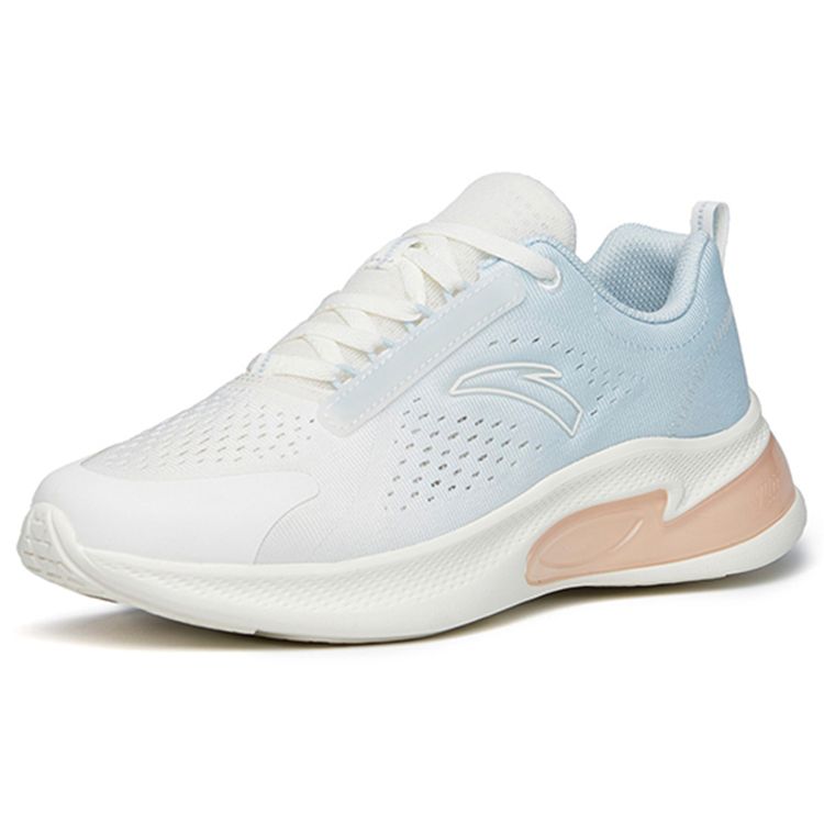 Anta Low Top Running Shoes With Elastic Gel Technology Women Sneakers White Blue 122225522-5