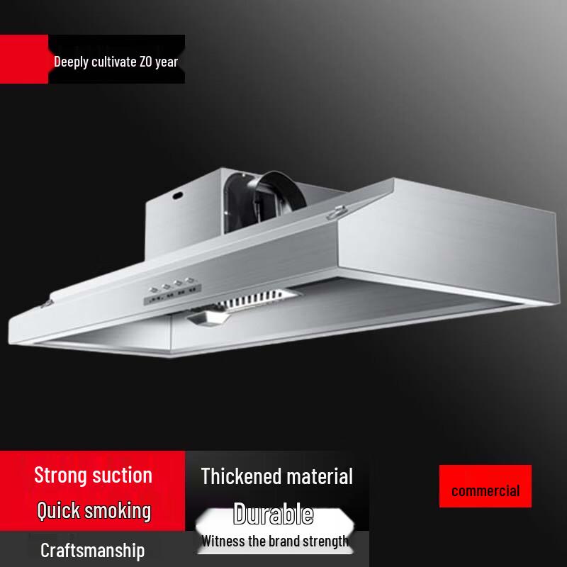 Commercial High-Suction Dual Motor Range Hood 80x60cm