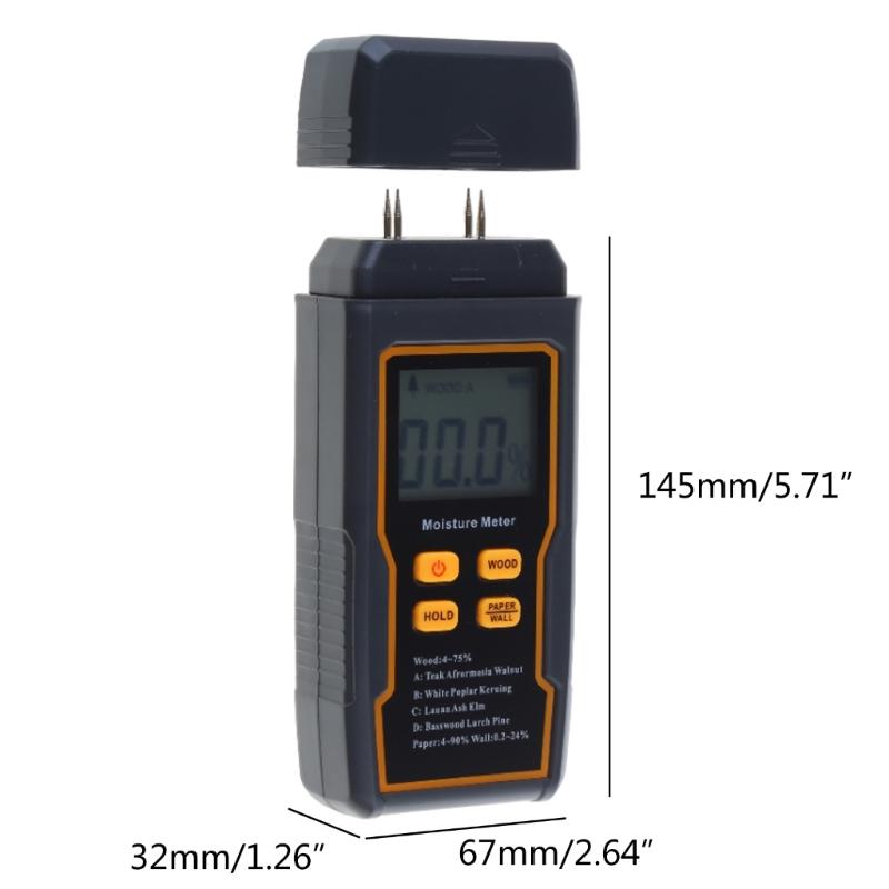 Wood Moisture Meter Two Pins Digital Humidity Tester Moisture Detector Building