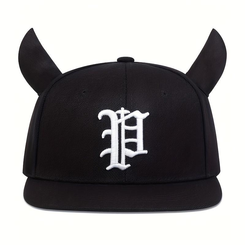 Mode Hip Hop Baseballkappe P Buchstaben Stickerei Hip Hop Kappe Herren Trucker Caps Niedliche Hörner Sport Sonnenhut Baumwolle Snapback Hüte