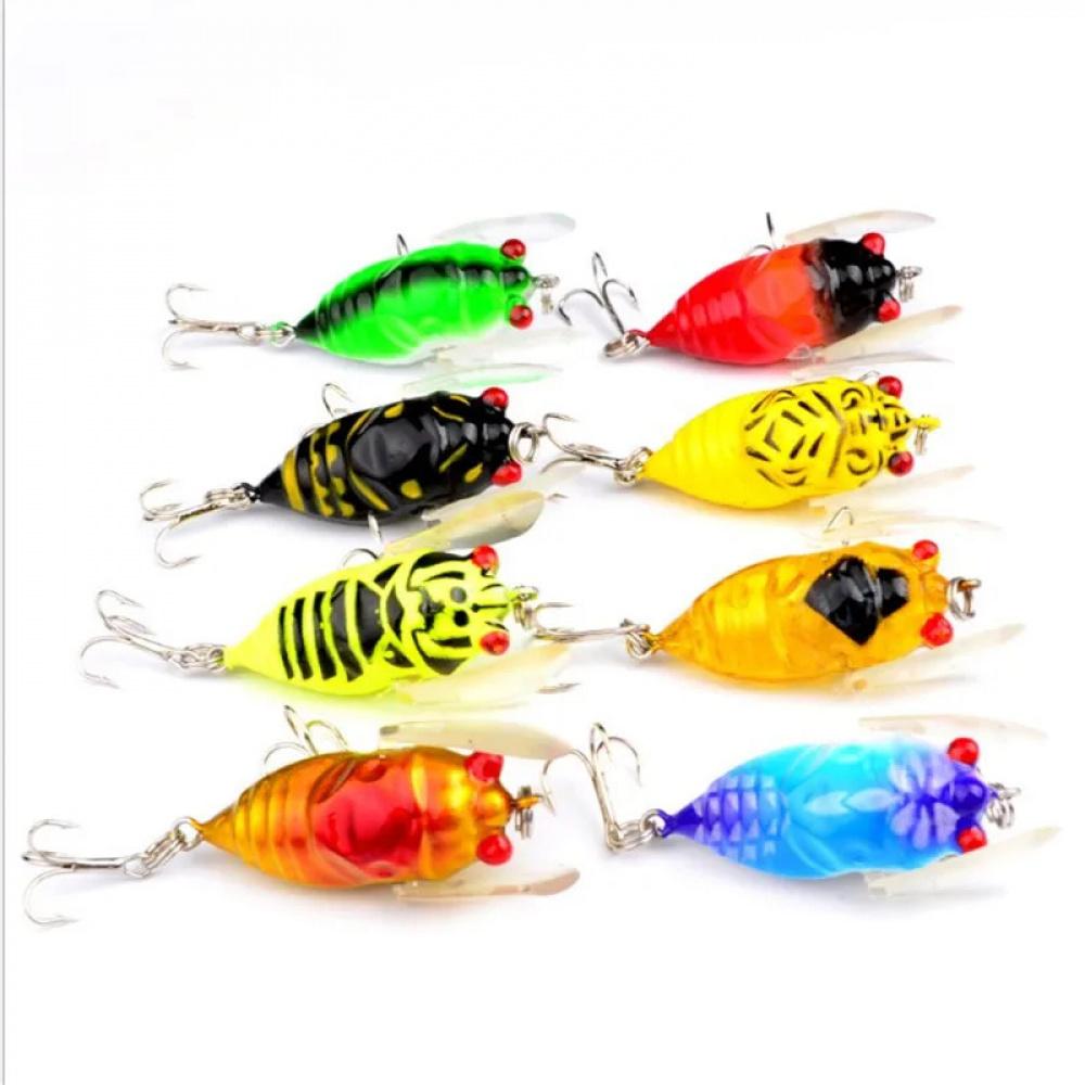 Cicada Imitation Soft Bait with Fluttering Wing Surface Lure for Bass Snakehead Topwater Fishing Topwater Popper for Freshwater Saltwater Fishing
