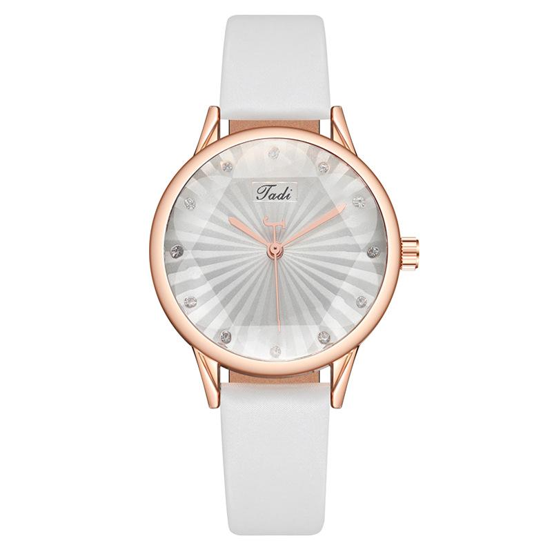 Creative Quartz Watch Leather Crystal Aesthetic Clock Versatile Business Women Wristwatch