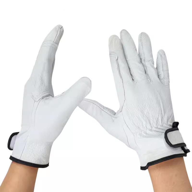 Sheepskin Leather Velcro Welding Gloves: Soft, Flexible, Heat-Resistant for Labor Protection