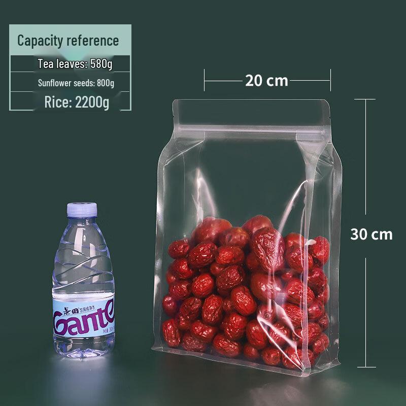 Transparent Eight-Sided Stand-Up Sealed Bags with Handle