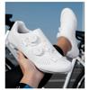 White Cycling Shoes Road MTB Riders Unisex Stiff Sole Non-Cleat Pedal Compatible Lightweight Breathable