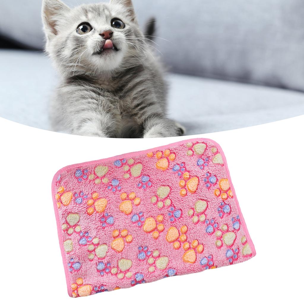 Pet Blanket Soft Coral Fleece Comfortable Cute Paw Pattern Washable Multifunction Puppy Blankets for Dogs Cats