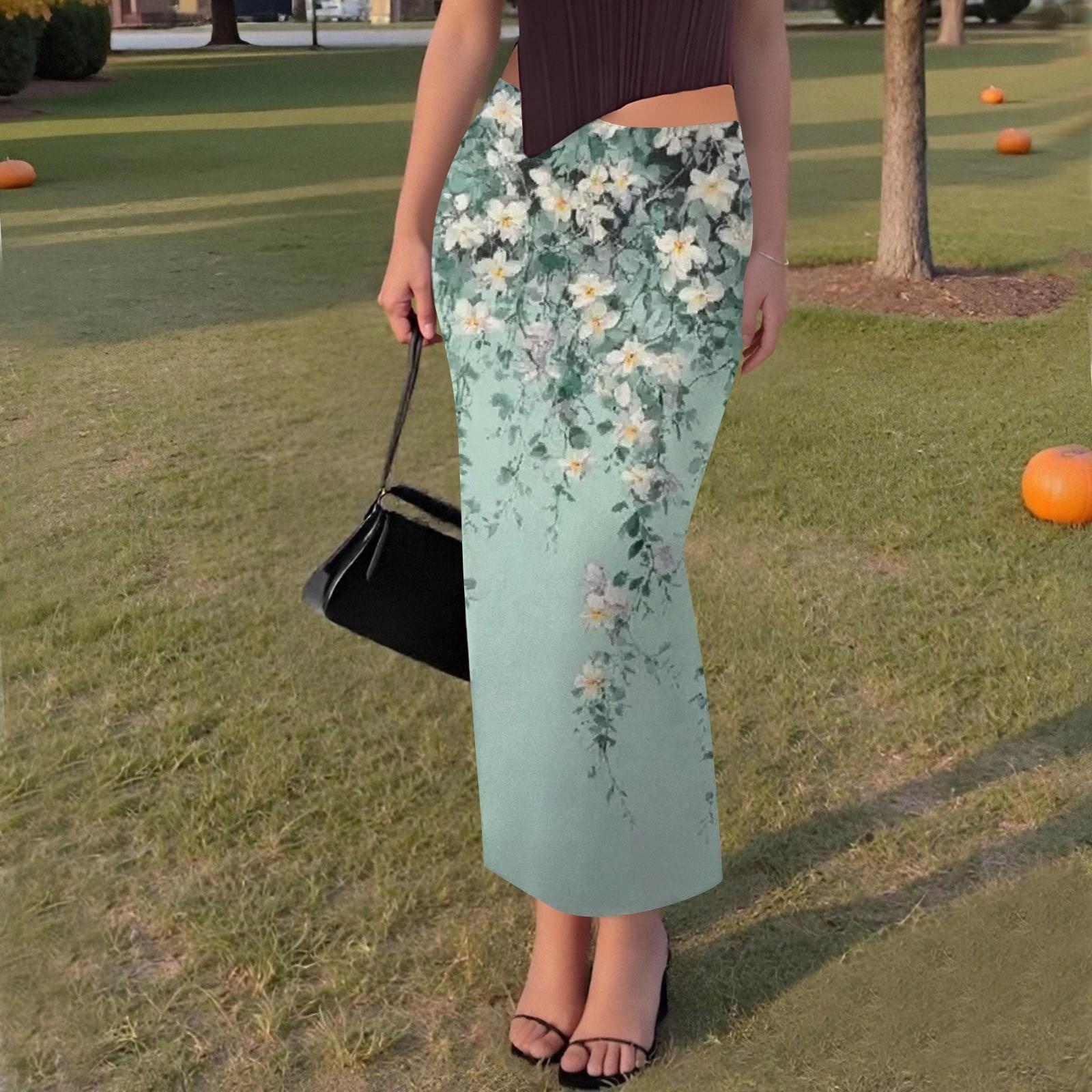 

Женская повседневная модная юбка с разрезом «рыбий хвост» с градиентным принтом, эластичная узкая юбка до середины тела XXL