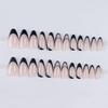 Secret Lives Glossy Reusable Artificial Translucent Pink Color with Black Design Press On Nails 24 Pieces Set with Kit