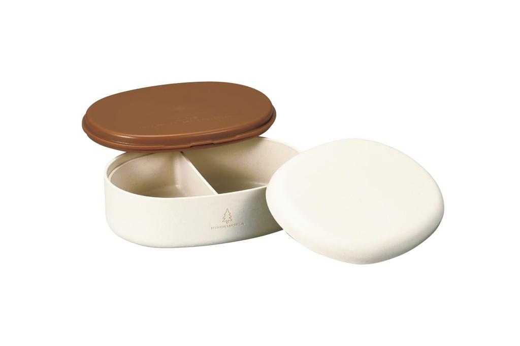 Tatsumiya HINOKINOPLA Oval Lunch 30475 Single-Tier Box, White, Size Approx. W16.2 D11.3 H5.9