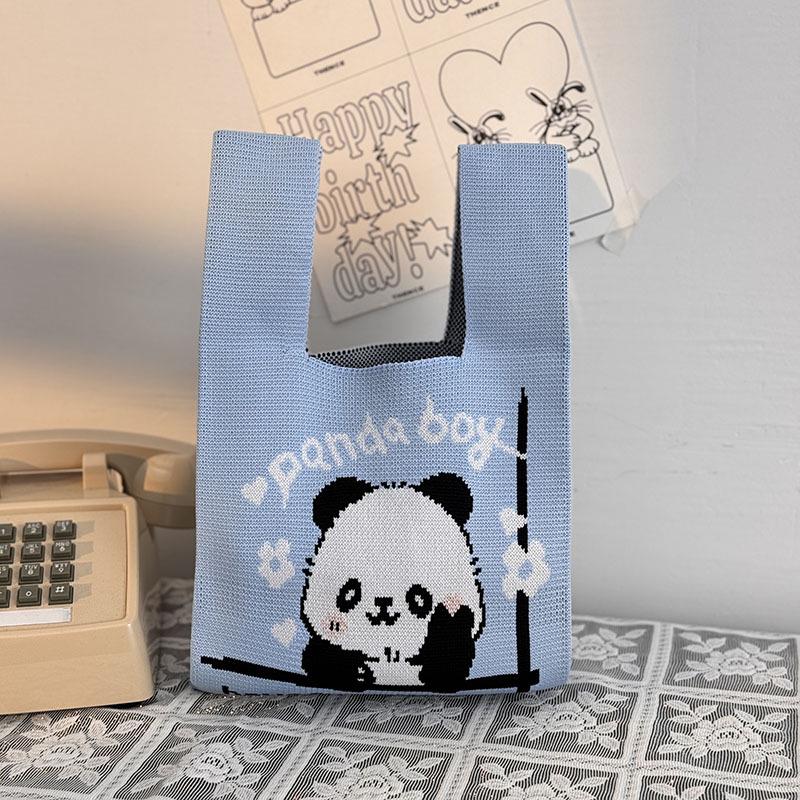 Kuanzhai Alley Souvenir: Chengdu Panda Grandpa Knitted Women's Tote Bag