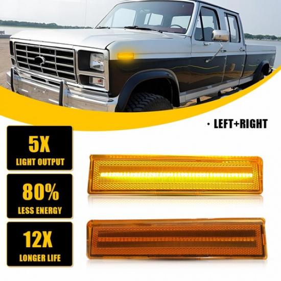 

Amber Side Marker Turn Signal Light For Ford 1980-1986 Bronco F-150 F-250 F-350