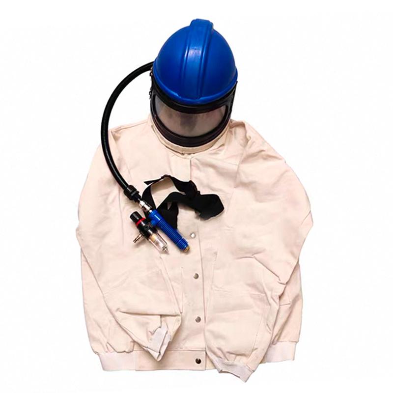 Air-Conditioned Sandblasting Helmet & Protective Suit with Oxygen Supply, Activated Carbon Filter, and Temperature Regulator