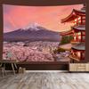 VIKAMA Japanische Kirschblüten-Wandteppich Orientalische Landschaft Wandbehang Dekoration für Schlafzimmer Wohnzimmer Heimdekoration