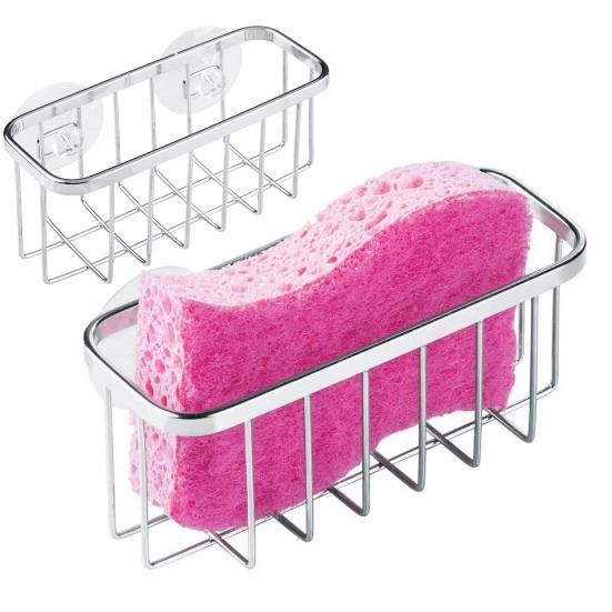 Quick Drainage Sponge Storage Basket Polished Stainless Steel Anti-deformed Sink Suction Holder Kitchen Accessories