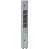 180cm Slim Bathroom Cabinet, with Drawer, Shelves and Cupboards - Grey