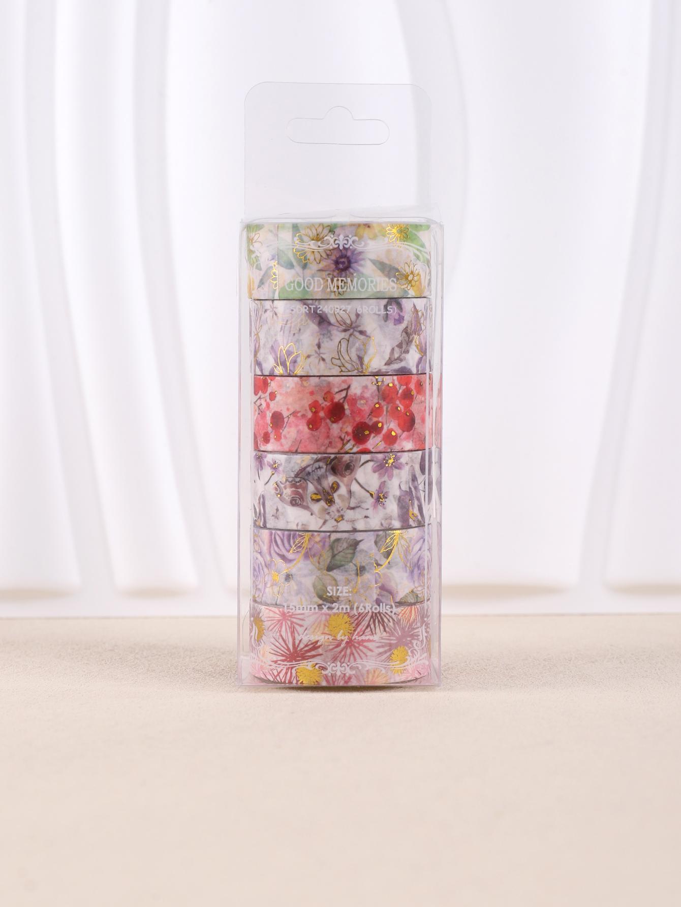 6 рулонов/Коробка Золотая фольга Васи Лента Клейкая бумажная лента Для креативного ведения журнала Скрапбукинг Принадлежности Малярная лента Декоративная лента