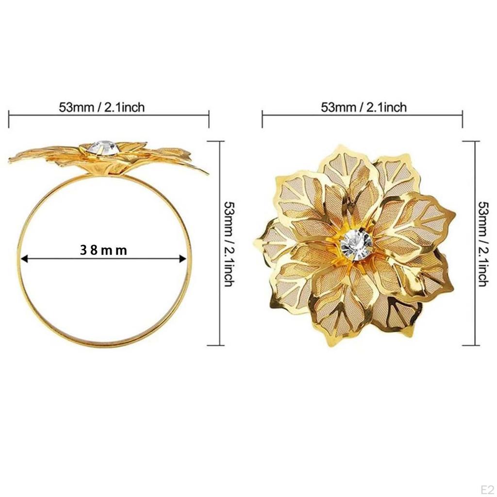 6Pcs Napkin Rings, Buckle Holder, Year Bar Delicate Anniversary, Birthday Outdoor Party,