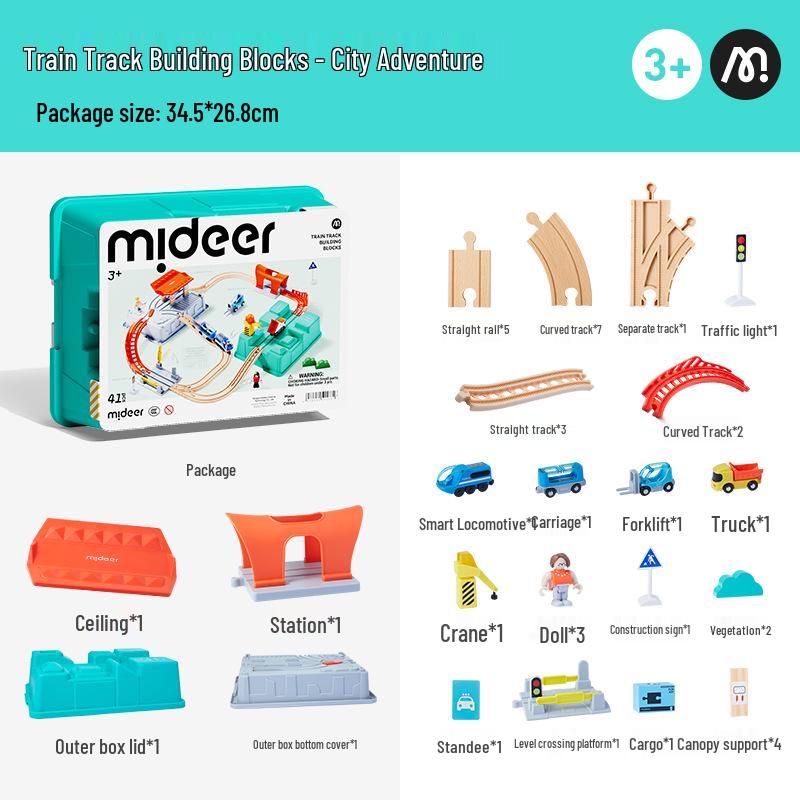 

Mideer Mi Lu Набор электрической железной дороги и магнитных строительных блоков - Развивающая креативная игрушка для детей