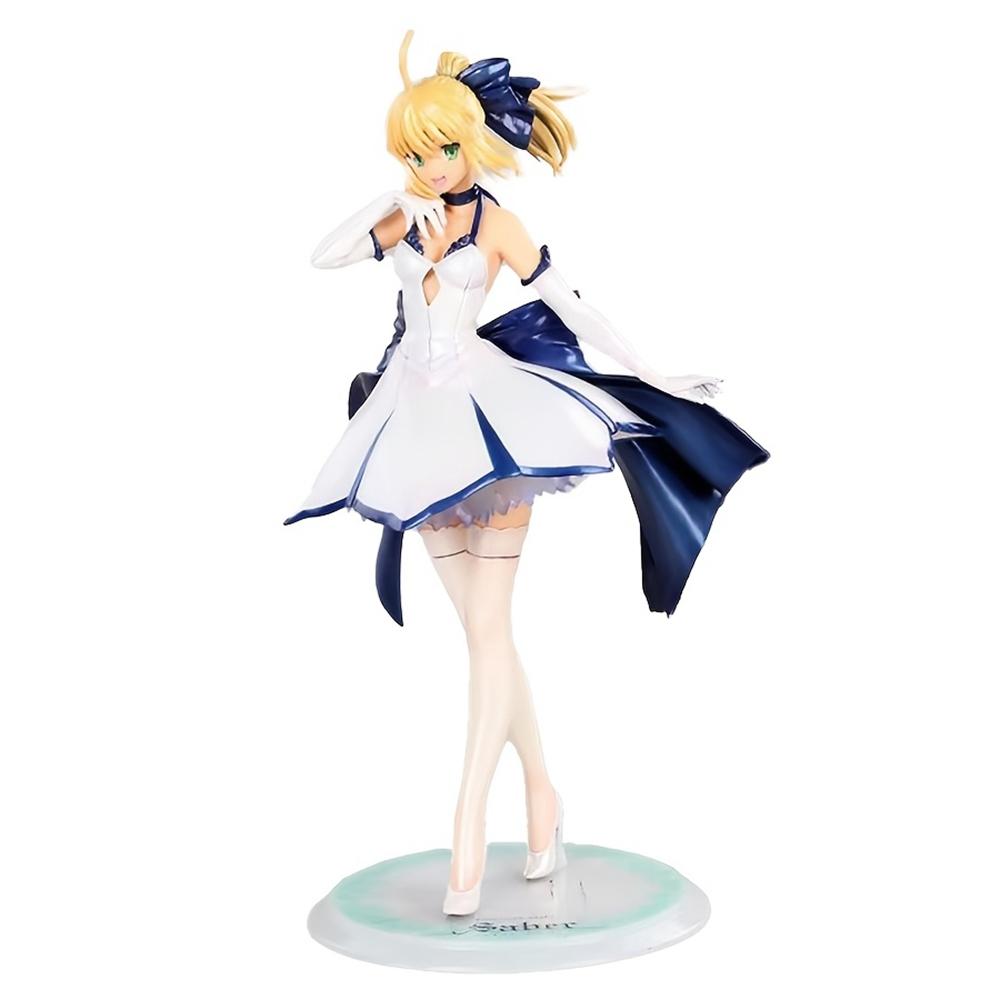 24CM Anime Fate/Stay Night Unlimited Blade Works Altria Pendragon Saber Figur Typ Hochzeitskleid Ver 1/7 Modell Spielzeug Puppenfigur