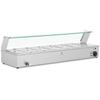 Wasserbad Speisenwärmer, Warmhaltebuffet mit Haube 6 x GN 1/3 2100 W