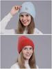 Korean Style Rabbit Fur Knit Hat for Women - Fashionable Autumn/Winter Headband with Earmuffs