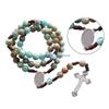 HX6F Bunte Glas-Gebetsperlen Islamisches Rosenkranz-Armband Handgeknüpfte Perlen für Männer und Frauen