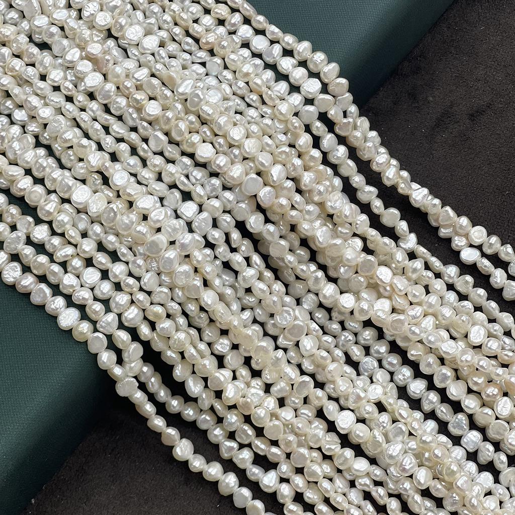 1Strand Natural Freshwater White Nugget Pearl Beads 3-4mm, 36cm Loose Beads For DIY Bracelet Necklace Jewelry Making