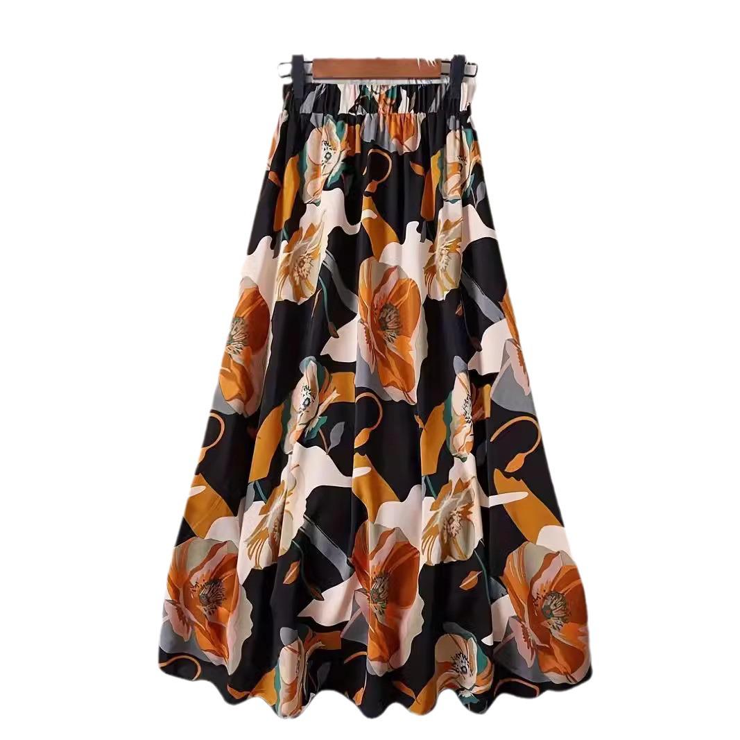 

Весна/Лето 2024 Прозрачная юбка А-силуэта с эластичным поясом и принтом Extra Large чёрный